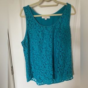 Lace top with tank backing